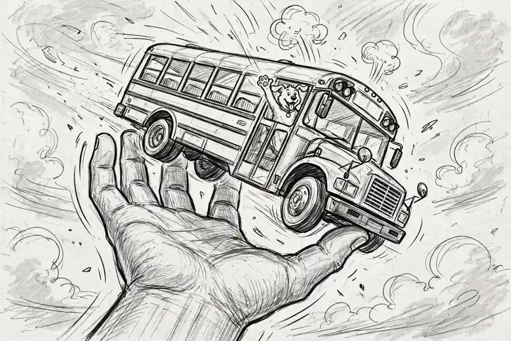 Sketch: the giant hand catch