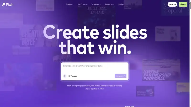 Pitch website screenshot