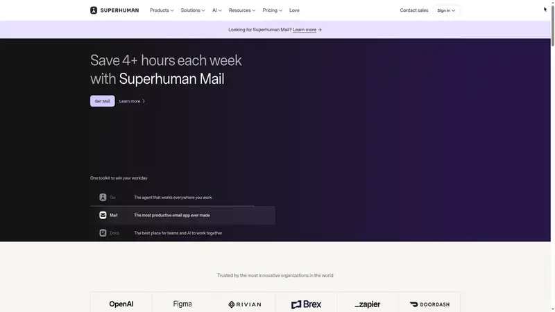 Superhuman website screenshot