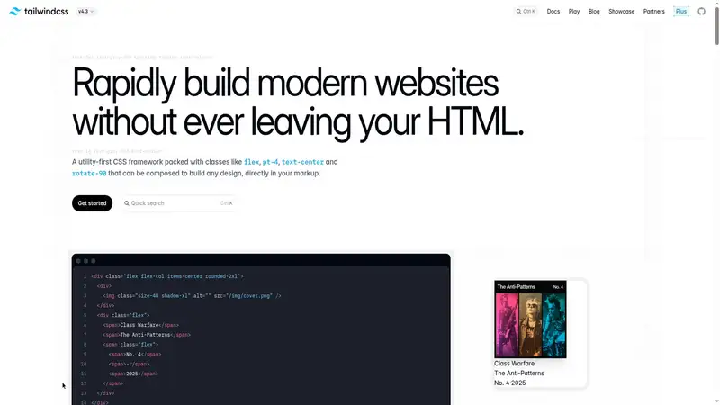 Tailwind CSS website screenshot