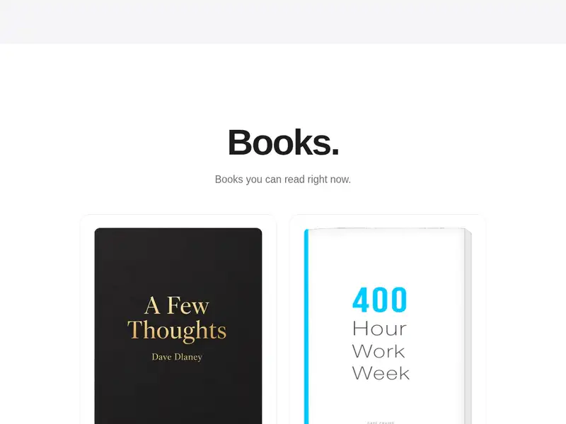 Books section from the Website in a Box template